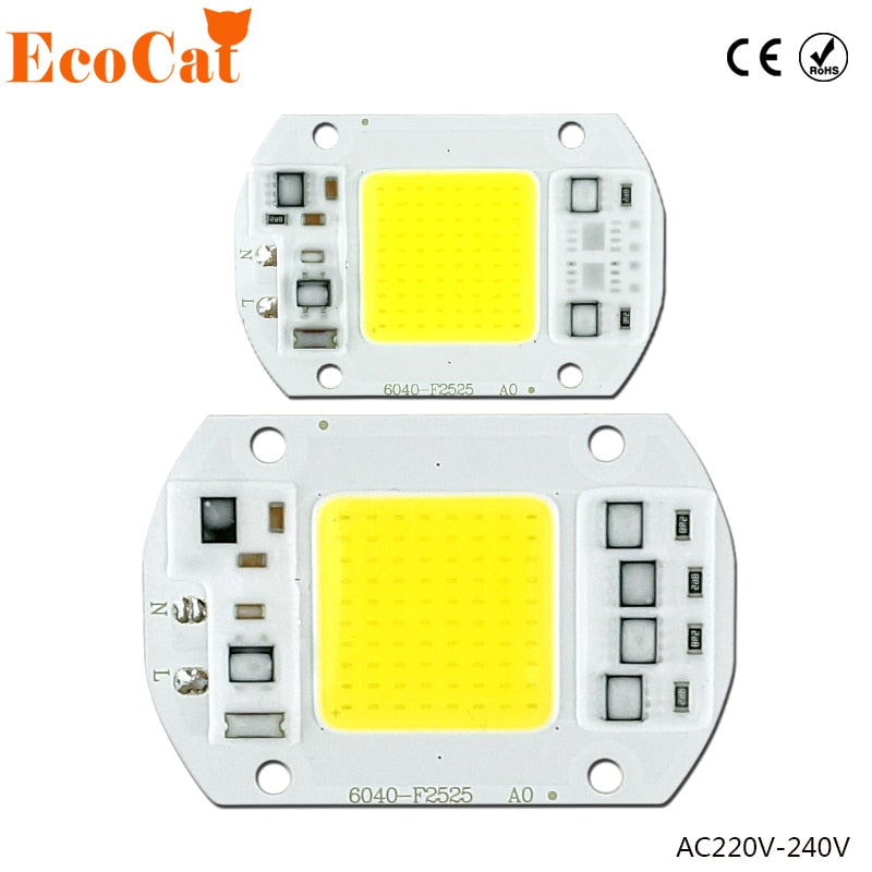 COB LED Chip 50W 220V 30W 20W 10W 3W Smart IC No Need Driver LED Bulb Lamp For DIY Floodlight Spotlight